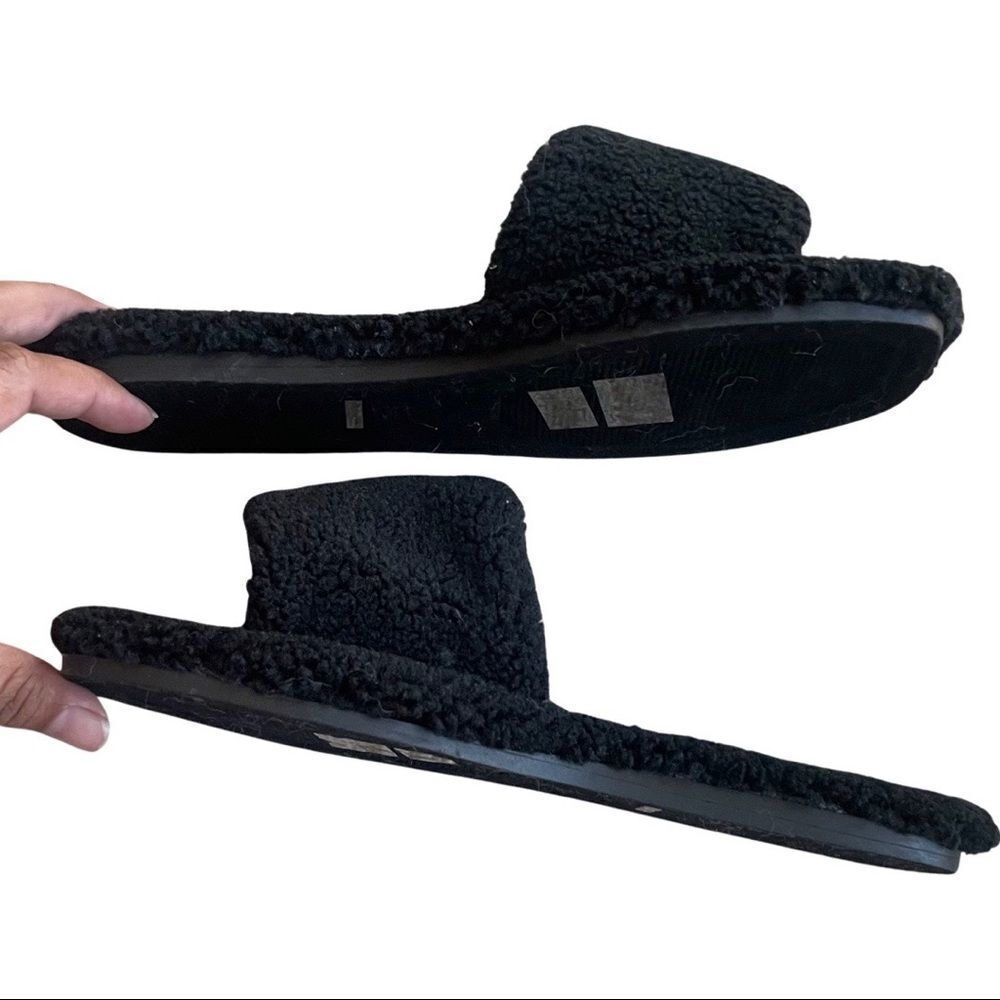 BAMBOO “upbeat 38” Black Fuzzy Band Slides - Picture 6 of 9